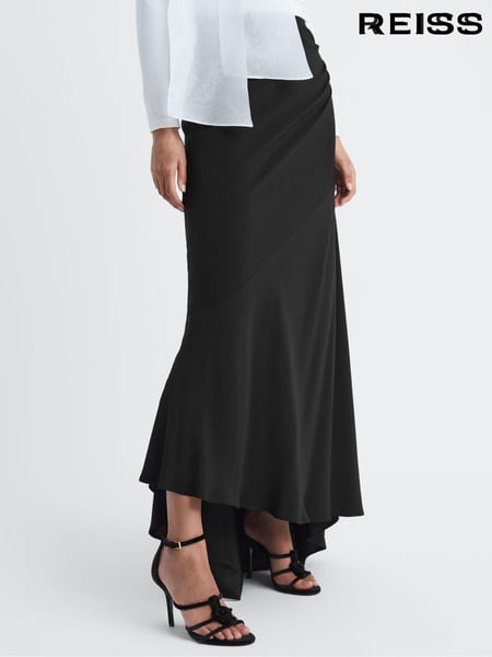 Reiss Black Maxine High Rise Fitted Maxi Skirt (C00556) | € 356