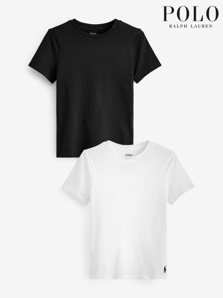 Polo Ralph Lauren White Crew Logo 100% Cotton T-Shirts 2 Pack (C02789) | € 55
