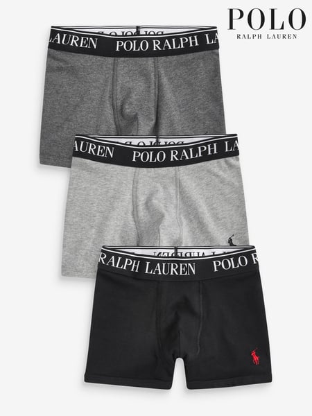Polo Ralph Lauren Grey Boys Cotton Stretch Logo Boxers 3 Pack (C05929) | € 47