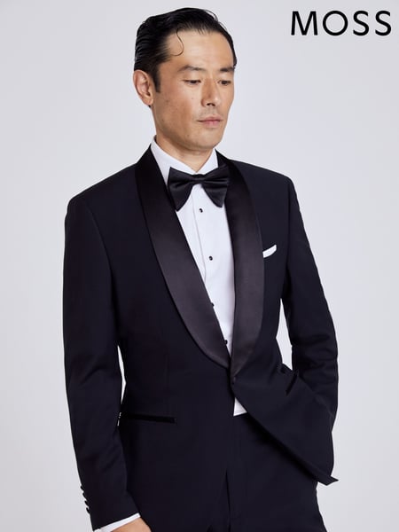 MOSS Black Tailored Fit Performance Dresswear Notch Suit: Jacket (C06248) | € 279