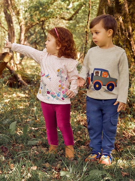 JoJo Maman Bébé Berry Pink & Indigo Blue 2-Pack Jersey Cord Jeggings (C07198) | € 37