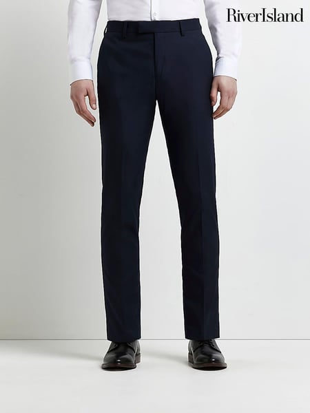 River Island Blue Twill Skinny Fit Trousers (C08122) | € 55