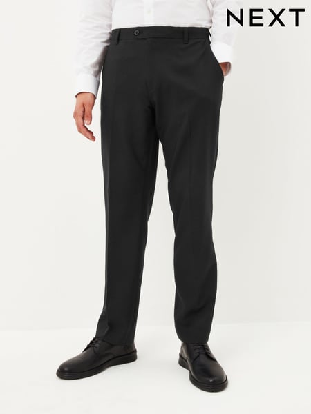 Black Machine Washable Plain Front Smart Trousers (C08561) | € 6