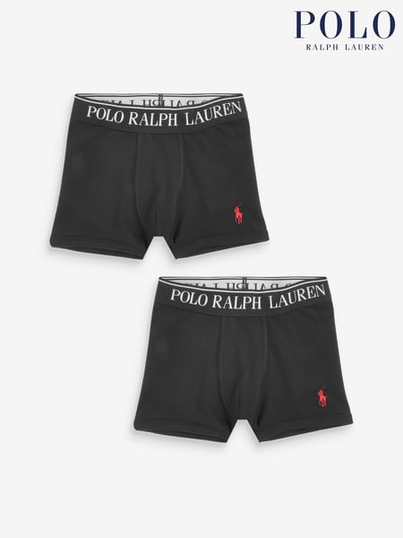 Polo Ralph Lauren Black Boys Cotton Stretch Logo Boxers 2 Pack (C10300) | € 41