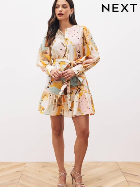 Orange Tie Waisted Mini Dress (C14034) | € 29