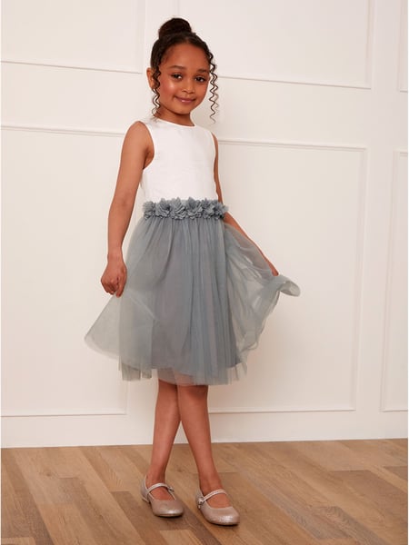 Chi Chi London White Girls Grace Tulle Flower Dress (C19009) | € 38