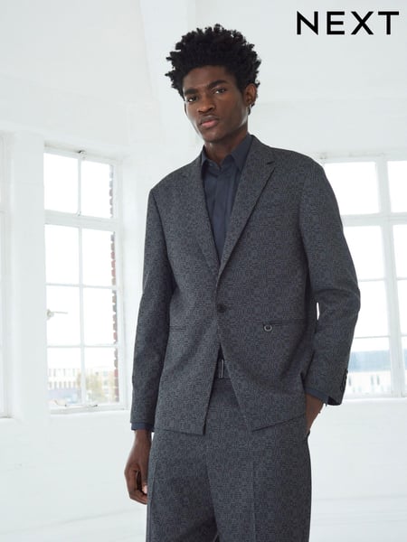 Grey EDIT Oversized Check Suit Jacket (C25298) | € 25
