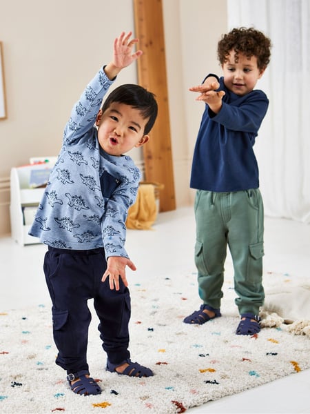 JoJo Maman Bébé Navy Blue & Khaki Green 2-Pack Cargo Joggers (C25386) | € 37
