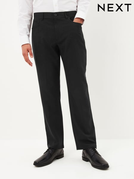 Black Jean Style Machine Washable Plain Front Smart Trousers (C28604) | € 6