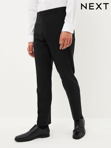 Black Slim Machine Washable Plain Front Smart Trousers (C32177) | € 30