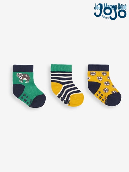 JoJo Maman Bébé Navy Boys' 3-Pack Badger Socks (C37605) | € 15