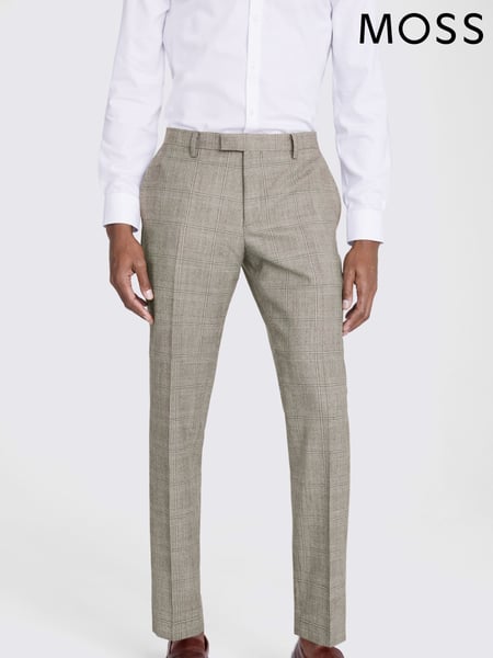 MOSS Natural nude Tailored Fit Check Suit Trousers (C40321) | € 172