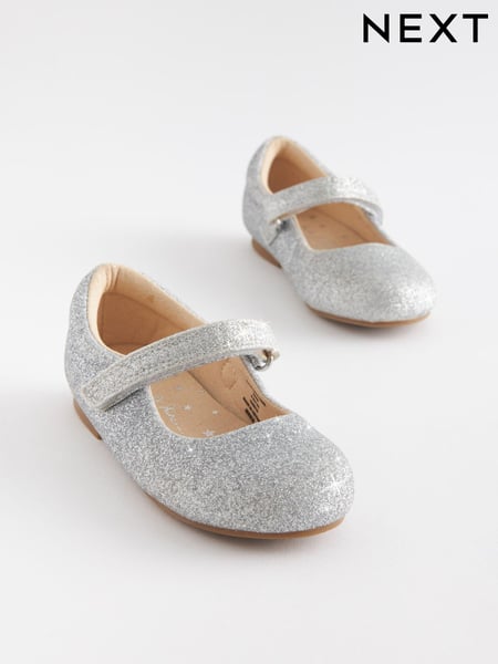 Silver Glitter Wide Fit (G) Mary Jane Shoes (C40777) | € 4 - € 5