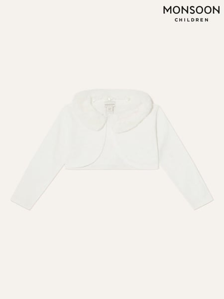 Monsoon Natural Baby Supersoft Faux Fur Collar Cardigan (C40876) | € 36 - € 39