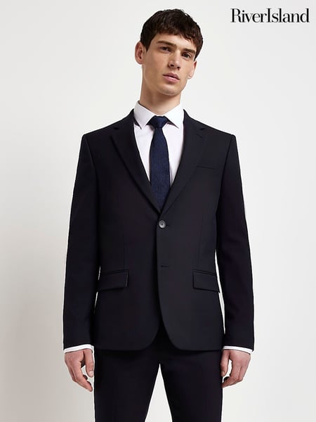 River Island Dark blue Skinny Twill Suit Jacket (C41794) | € 101