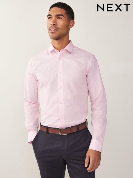 Pink Slim Fit Easy Care Single Cuff Shirt (C44822) | € 6