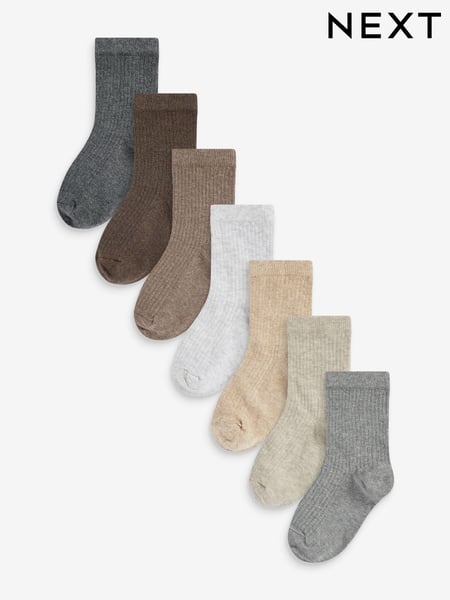 Neutral Cotton Rich Fine Rib Socks 7 Pack (C52783) | € 11 - € 16