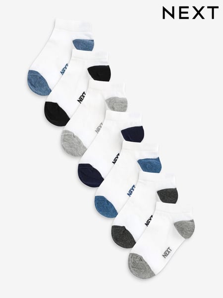 White/Blue/Grey Heel And Toe Rich Trainers Socks 7 Pack (C53719) | € 10 - € 13