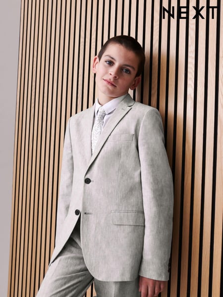 Grey Linen Blend Suit Jacket (12mths-16yrs) (C54407) | € 25 - € 32