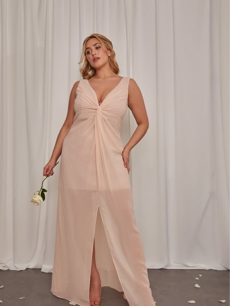 Chi Chi London Gold Curve Knot Detail Maxi Dress (C59606) | € 29