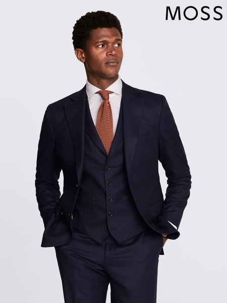 MOSS x Barberis Blue Tailored Fit Suit Jacket (C60040) | € 498