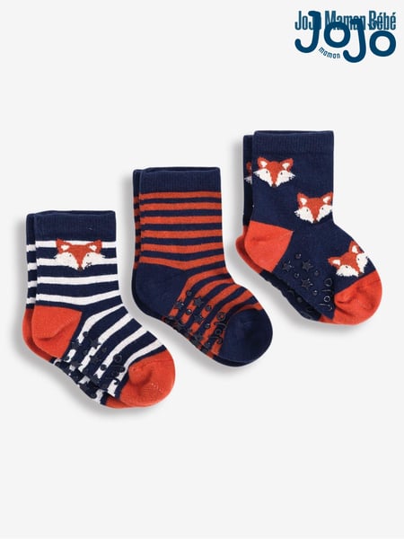 JoJo Maman Bébé Navy 3-Pack Fox Socks (C60218) | € 15