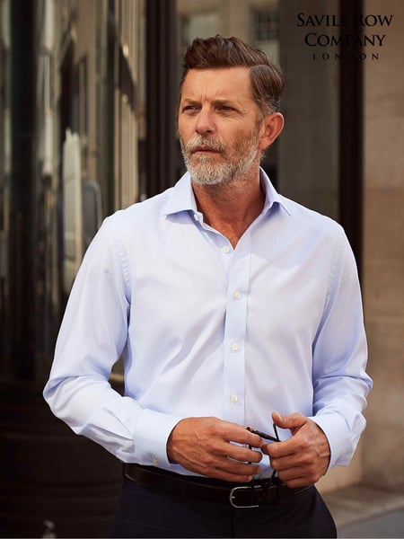 Savile Row Company Slim Fit Pink Twill Double Cuff 100% Cotton Shirt (C62800) | € 43