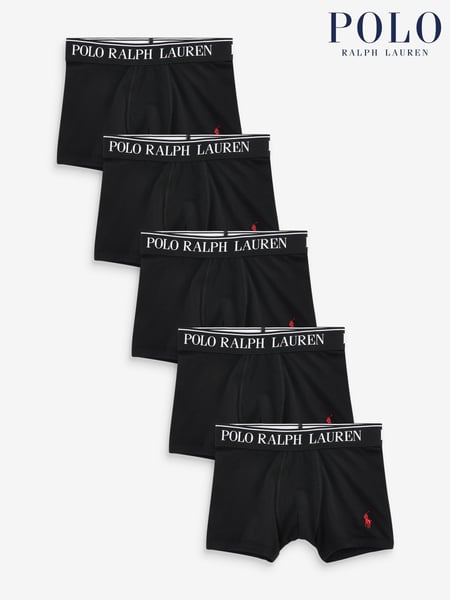 Polo Ralph Lauren Black Boys Cotton Stretch Logo Boxers 5 Pack (C63735) | € 86