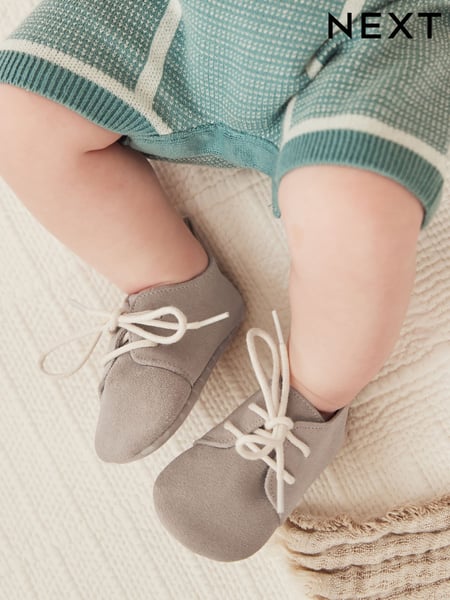 Grey Suede Lace-Up Baby Shoes (0-24mths) (C68342) | € 20