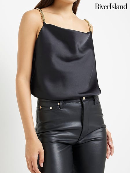 River Island Black Cowl Neck Trim Cami (C68518) | € 17