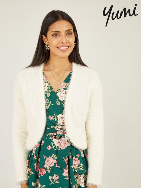 Yumi Cream Eyelash Knit Bolero (C68941) | € 56