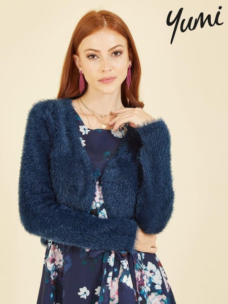 Yumi Blue Eyelash Knit Bolero (C68978) | € 56