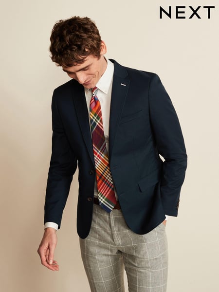 Navy Blue Cotton Stretch Blazer (C69754) | € 29