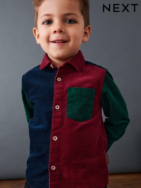Red Colourblock Corduroy Shirt (3mths-7yrs) (C70448) | € 8 - € 9