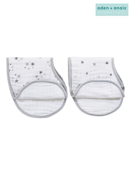 aden + anais White Burpy Muslin Twinkle 100% Cotton Bibs 2 Pack (C74832) | € 34