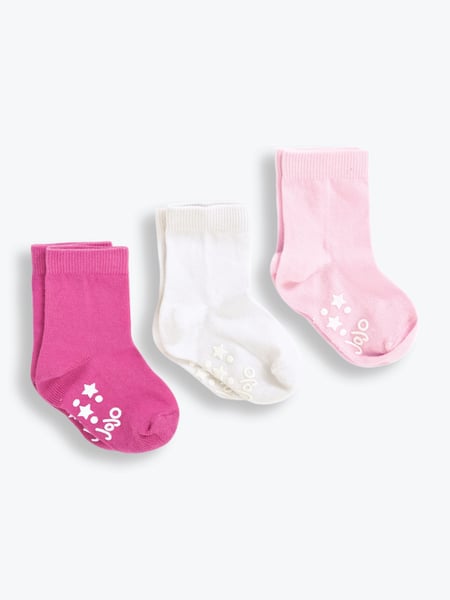 JoJo Maman Bébé Pink 3-Pack Short Cotton Socks (C76179) | € 15