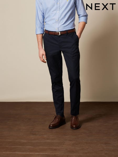 Navy Blue Slim Smart Chino Trousers (C79612) | € 11