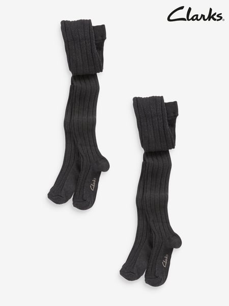 Clarks Grey Ribbed Tights 2 Pack (C82937) | € 25 - € 34