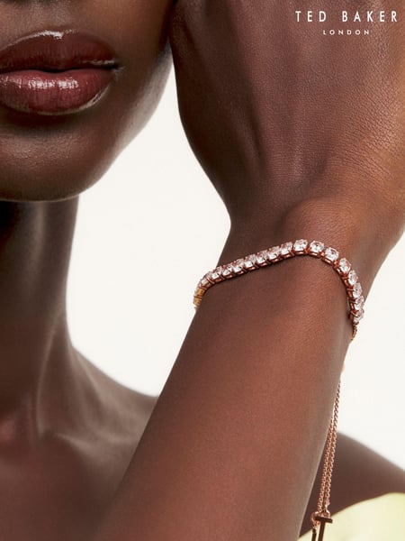 Ted Baker Rose Gold Tone MELRAH: Crystal Adjustable Tennis Bracelet For Women (C85116) | € 62