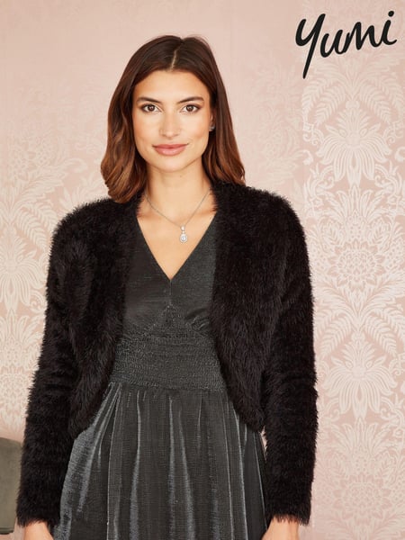 Yumi Black Eyelash Knit Bolero (C89724) | € 56