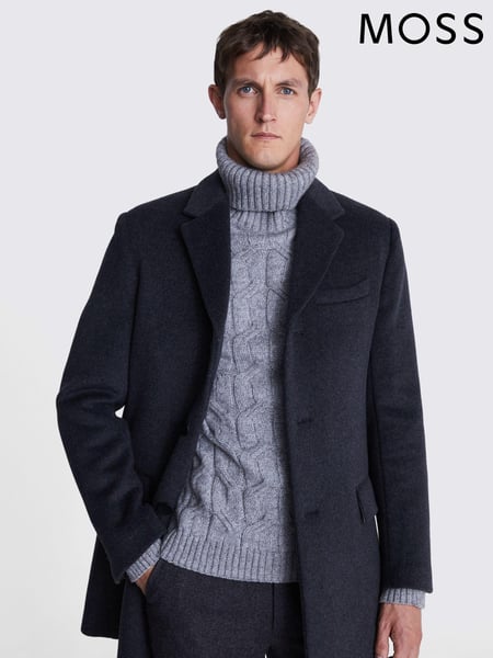 MOSS Grey Epsom Overcoat (C91036) | € 202