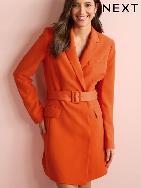 Orange Tailored Long Sleeve Belted Blazer Dress (C91968) | € 43 - € 51
