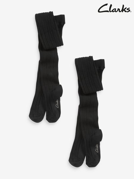 Clarks Black Ribbed Tights 2 Pack (C92285) | € 25 - € 34