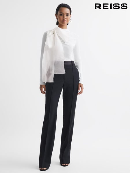 Reiss White Mabel Long Sleeve Bow T-Shirt (C92462) | € 262