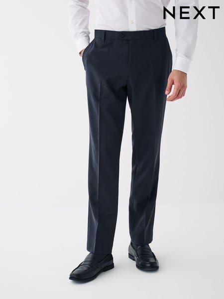 Navy Blue Machine Washable Plain Front Smart Trousers (C92951) | € 30