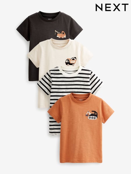 Monochrome 100% Cotton Short Sleeve T-Shirts 4 Pack (3mths-7yrs) (C93790) | € 5 - € 6