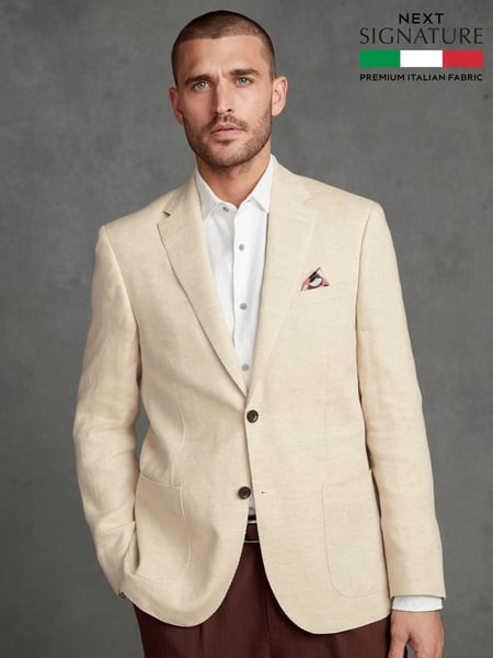 Stone Natural Signature Leomaster Linen Blazer (C94026) | € 297