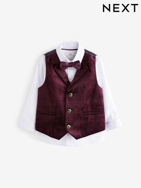 Plum Purple Velvet Waistcoat Set (3mths-7yrs) (C95062) | € 9 - € 10