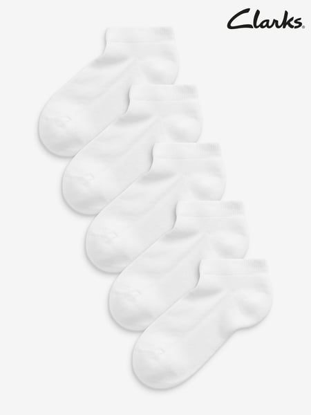 Clarks White Cushion Sole Trainer Socks 5 Pack (C96762) | € 16 - € 18