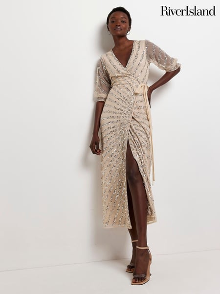 River Island Pink Wrap Front Maxi Dress (C96860) | € 60
